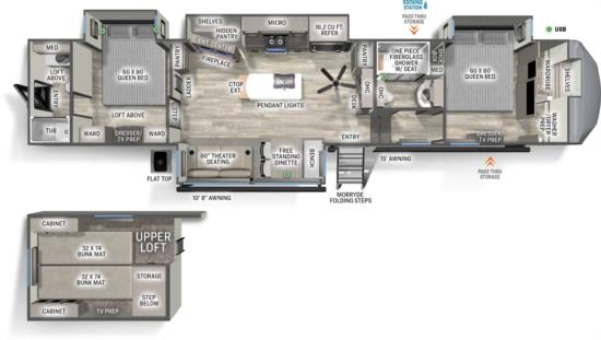 Floor Plan for Sierra Luxury Fifth Wheel